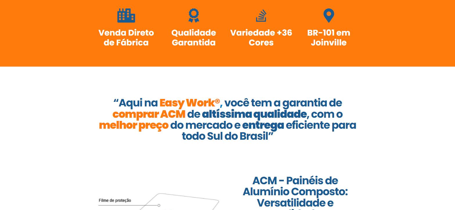 Landing page criada pela Agência Hapi para Easy Work ACM — parte 2