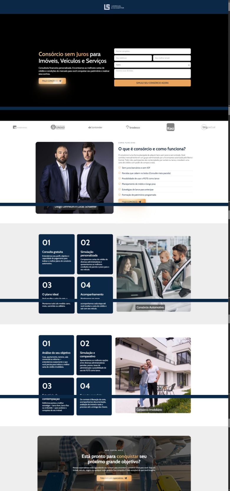 Landing page criada pela Agência Hapi para Lehmkuhl & Schaeffer