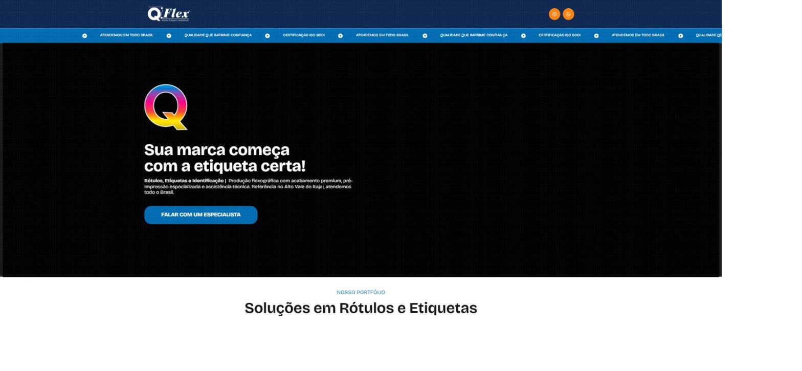 Landing page criada pela Agência Hapi para QFlex — parte 1